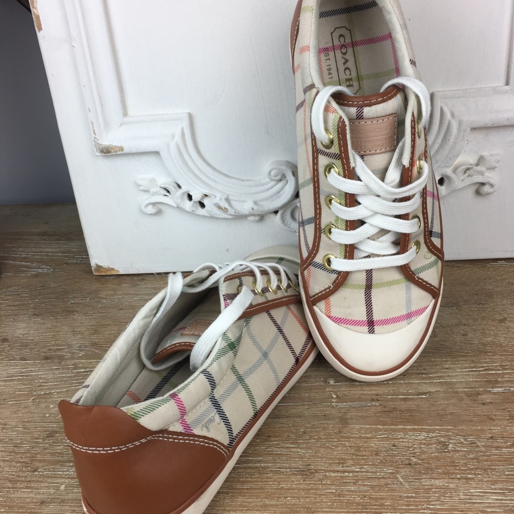 Coach sneakers with leather